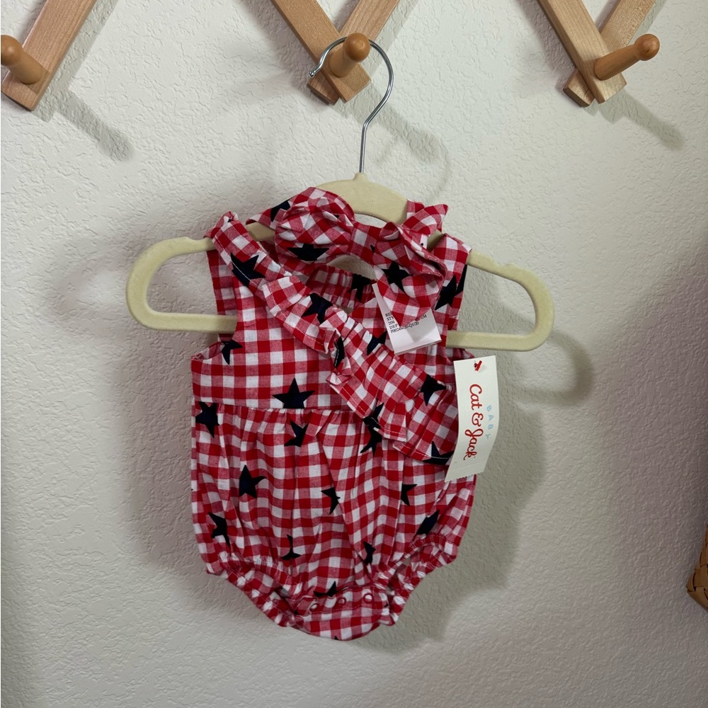 Cat & Jack Red Gingham Diaper Cover